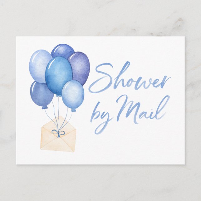 Balloons Baby Shower By Mail Long Distance Postcard (Front)