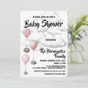 Balloons Baby Shower Invitation