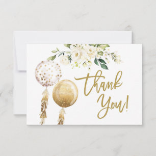 Balloons baby shower thank you card