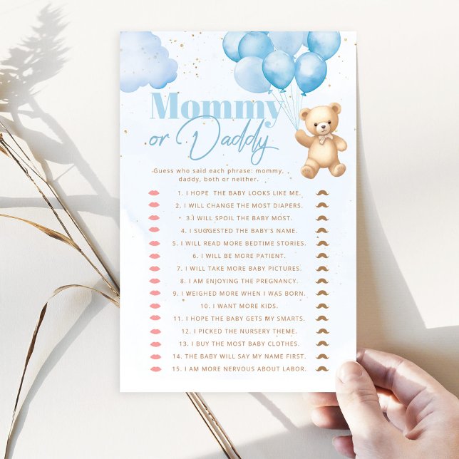 Balloons Bear Guess Who Said It Mummy or Daddy (Creator Uploaded)