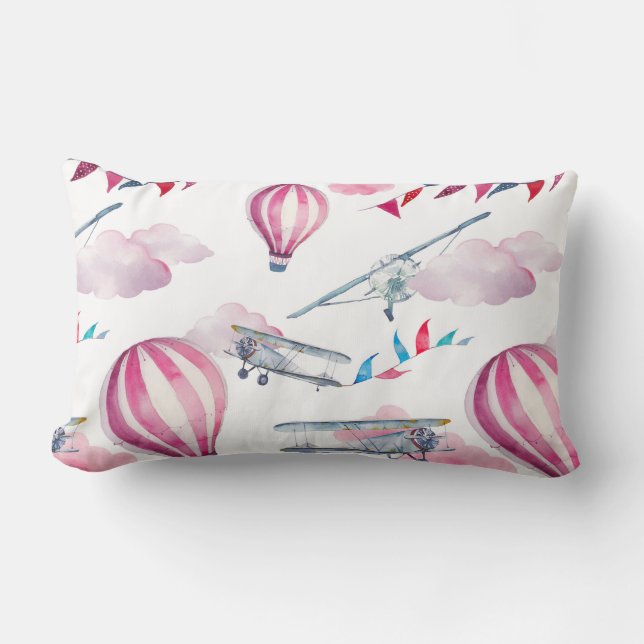 Balloons & Biplanes Lumbar Cushion (Front)