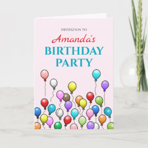 Balloons Birthday Party Invitation