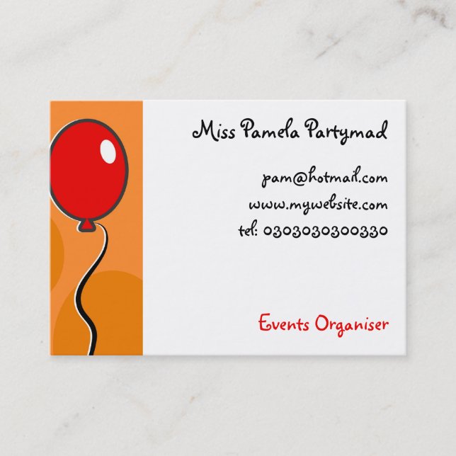 Balloons, Business Card (Front)
