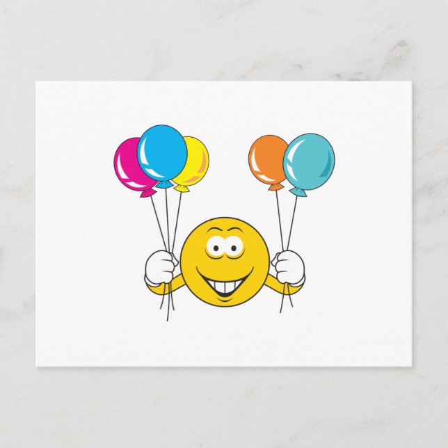 Balloons Celebration Face Postcard (Front)
