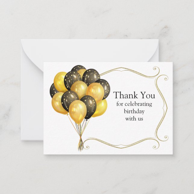 Balloons Celebration Thank You Card (Front)