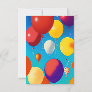 Balloons colourful celebrate Flat Card Congratulat