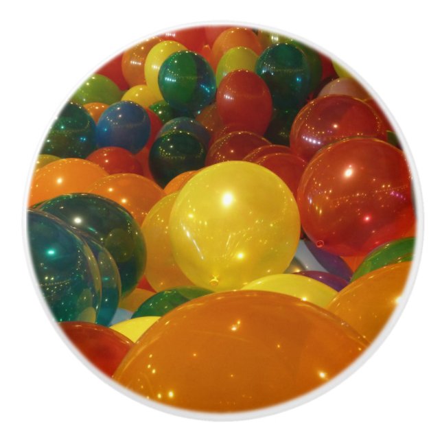 Balloons Colourful Party Design Ceramic Knob (Front)