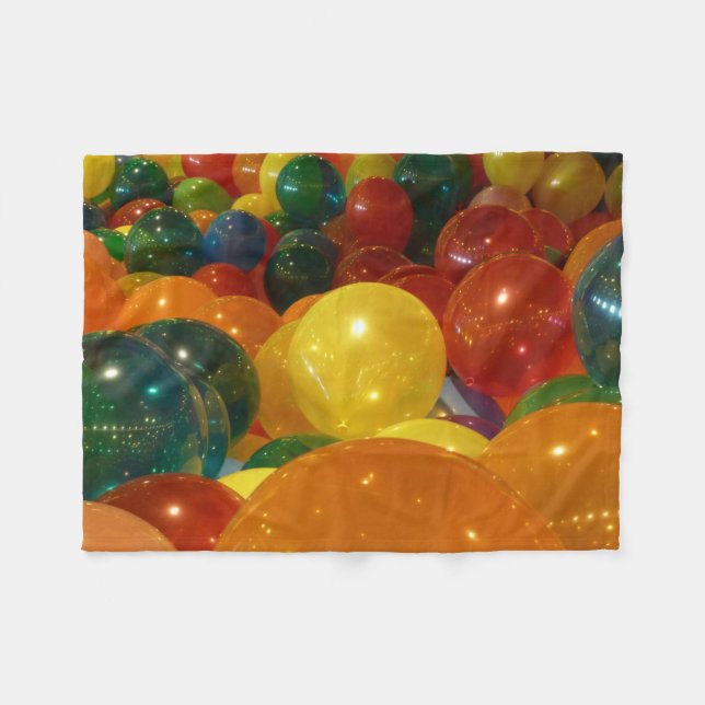 Balloons Colourful Party Design Fleece Blanket (Front (Horizontal))