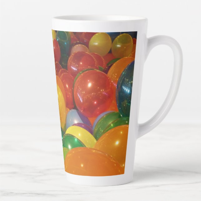 Balloons Colourful Party Design Latte Mug (Right)
