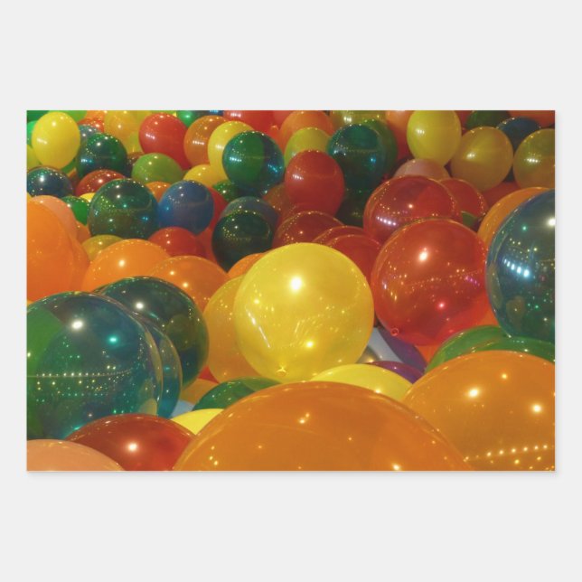Balloons Colourful Party Design Wrapping Paper Sheet (Front)