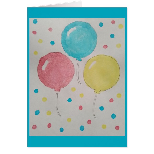 Balloons & Confetti Blank Cards  (Front)