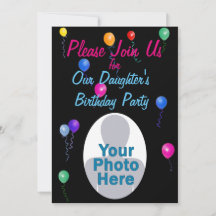 Balloons Custom Birthday Invite