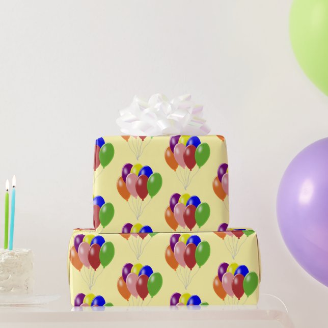 Balloons Design Any Colour Background Wrapping Paper (Party Gifts)