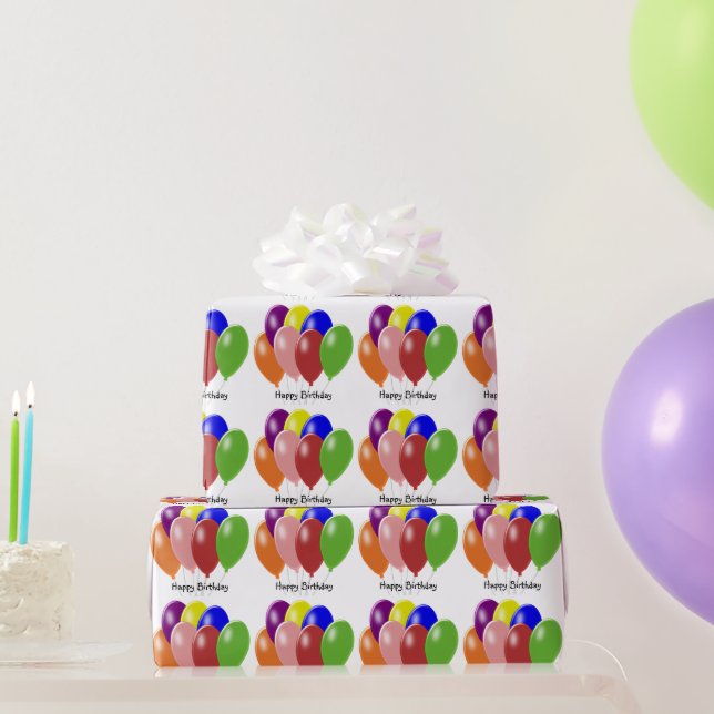 Balloons Design Birthday Gift Wrapping Paper (Party Gifts)
