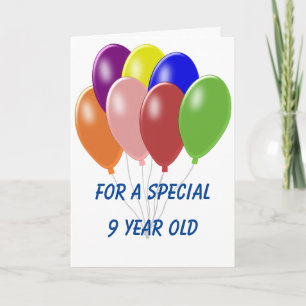 Balloons Design Personalised 9th Birthday Card