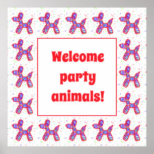 Balloons Dogs Party Poster