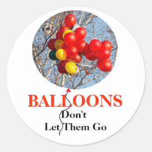 BALLOONS, Don't Let Them Go Classic Round Sticker