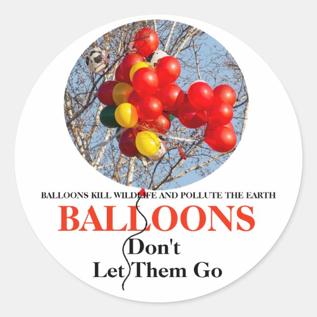 BALLOONS, Don't Let Them Go Classic Round Sticker (Front)