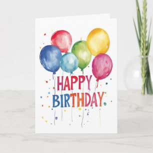 Balloons & Dots Birthday Card