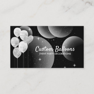 Balloons Event Party Planner Decor Black Business Card
