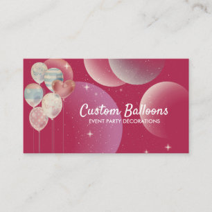 Balloons Event Party Planner Decoration red Business Card