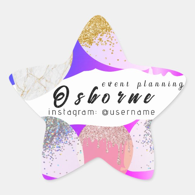 Balloons Event Planning Star Sticker (Front)