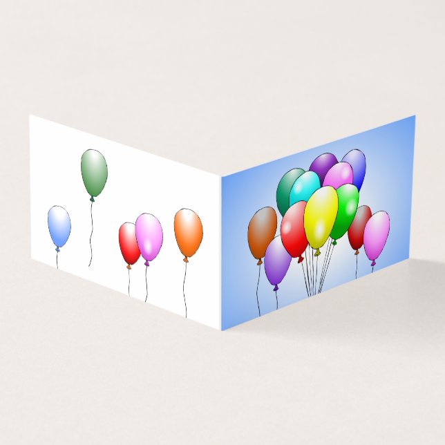 Balloons Folded Birthday Card (Outside)