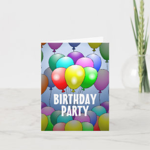 Balloons Folded Birthday Invitation