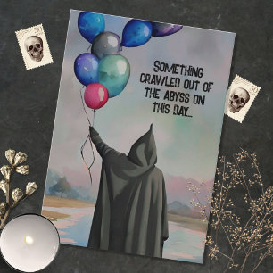 Balloons From the Abyss Gothic Happy Birhtday Card