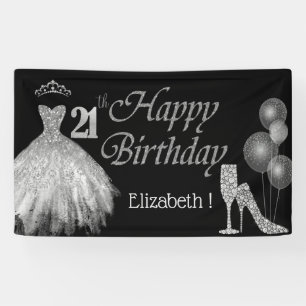Balloons, Glass,Heel, Dress,Black Banner