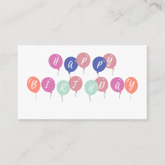 balloons happy birthday enclosure card