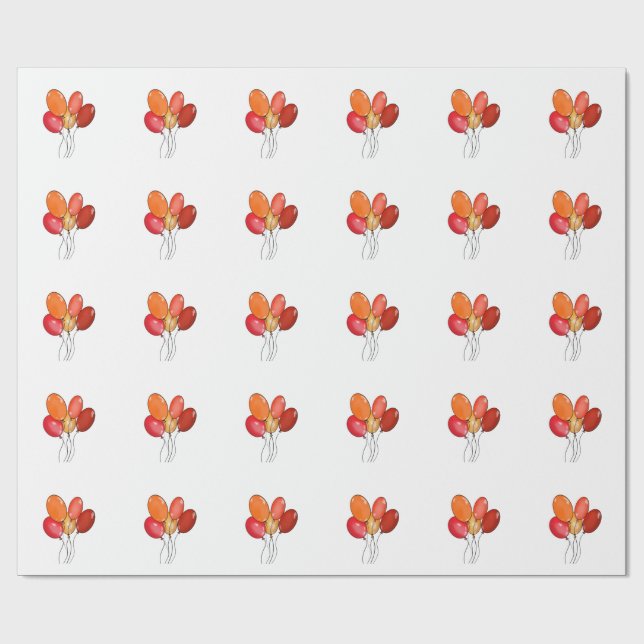Balloons happy vibes wrapping paper (Flat)