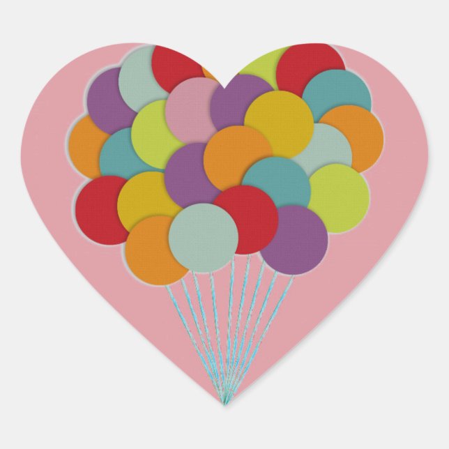 Balloons Heart Sticker (Front)