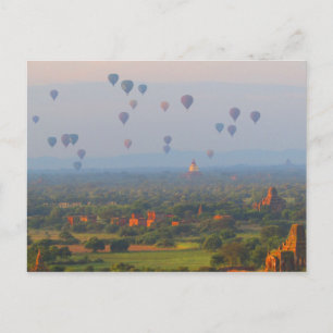 Balloons over Bagan, Myanmar Postcard