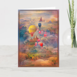 Balloons Over Bagan Note Card