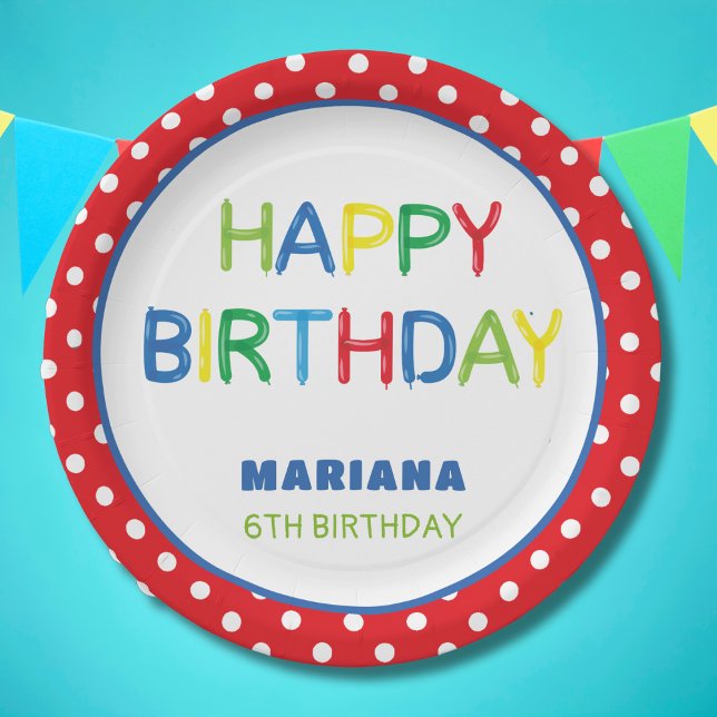 BALLOONS PARTY TIME PAPER PLATE (Creator Uploaded)