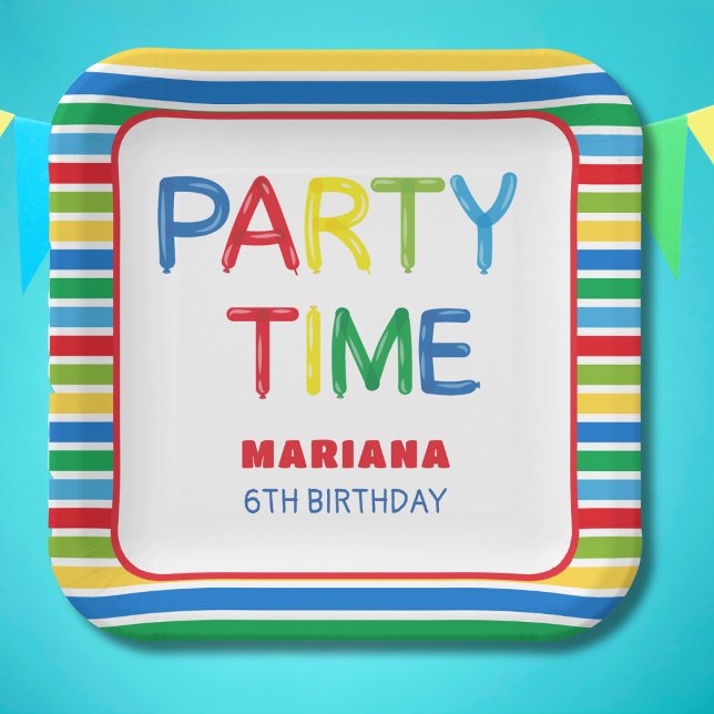 BALLOONS PARTY TIME PAPER PLATE (Creator Uploaded)
