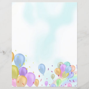 Balloons Pastel Paper Sheet