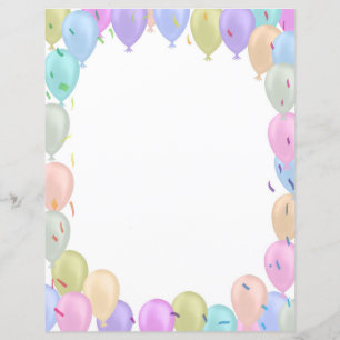 Balloons Pastel Paper Sheet