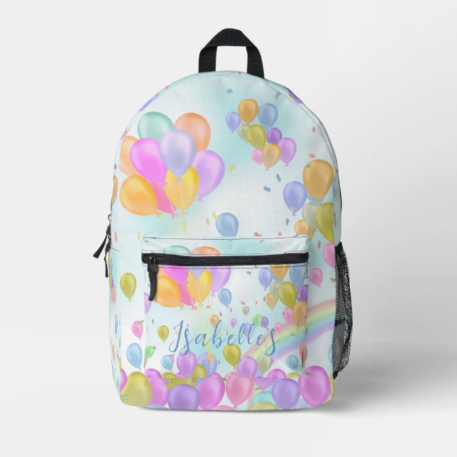 Balloons Pastel  Printed Backpack (Front)