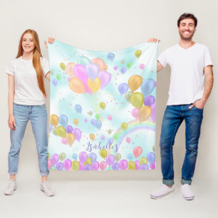 Balloons Pastel Towel Fleece Blanket