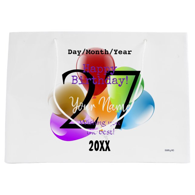 Balloons Personalised Birthday Gift Bag (Front)