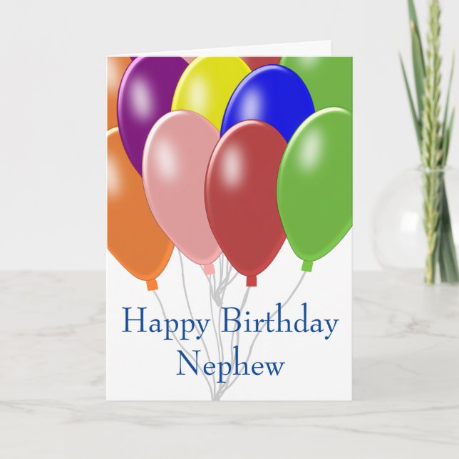 Balloons Personalised Nephew Birthday Card (Front)