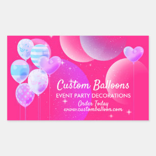 Balloons Pink Purple Event Decor Rectangular Sticker