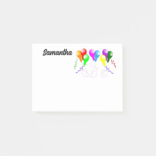 BALLOONS Post-It Notes Fun Gift Personalised