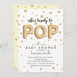 Balloons Ready to POP Neutral Shower Invitations