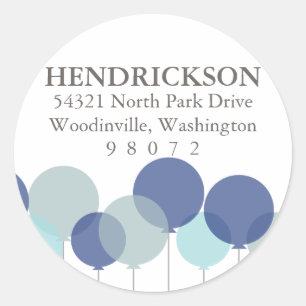 Balloons Round Address Label
