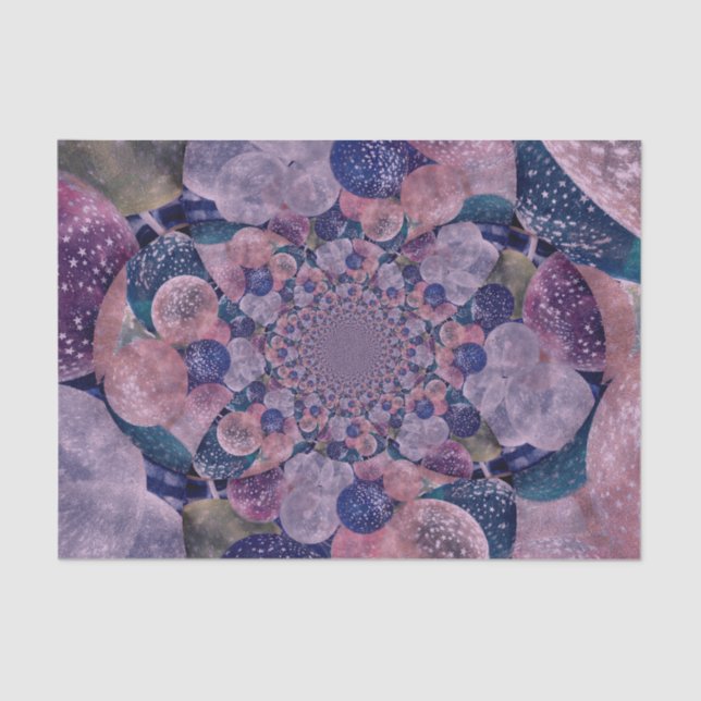 Balloons Vintage Antique Purple Pink Abstract Tissue Paper (Front)