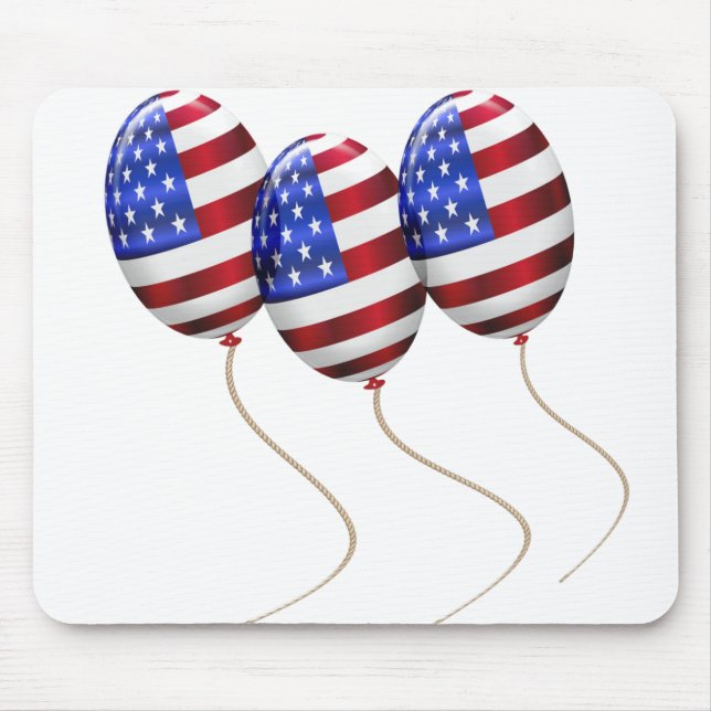 Balloons with American flag for 4th of July Mouse Pad (Front)
