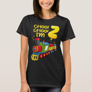 Balloons Youth I'm 2 Years Old Boys Train 2nd Birt T-Shirt